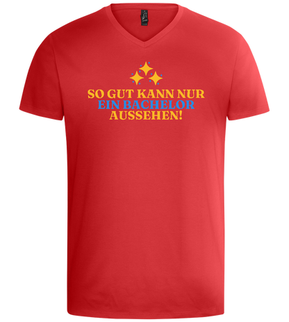 So Gut Kann Nur Ein Bachelor Aussehen Design - Basic men's v-neck t-shirt_RED_front