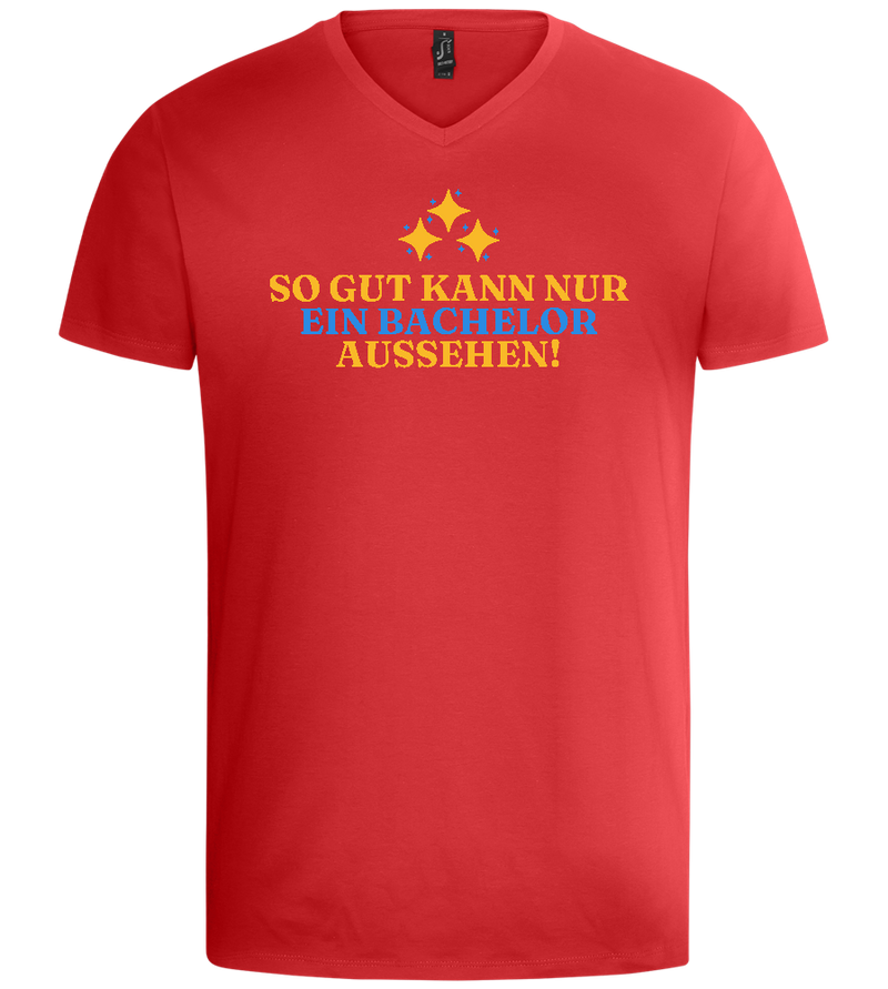 So Gut Kann Nur Ein Bachelor Aussehen Design - Basic men's v-neck t-shirt_RED_front