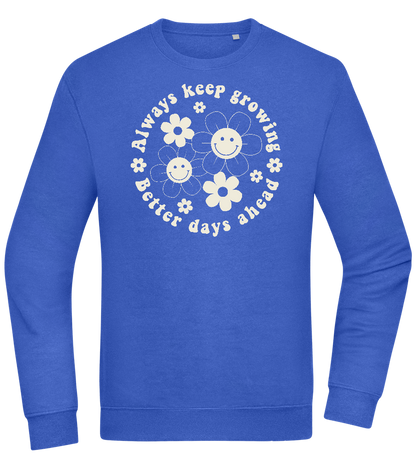 Keep Growing Design - Comfort Essential Unisex Sweater_ROYAL_front