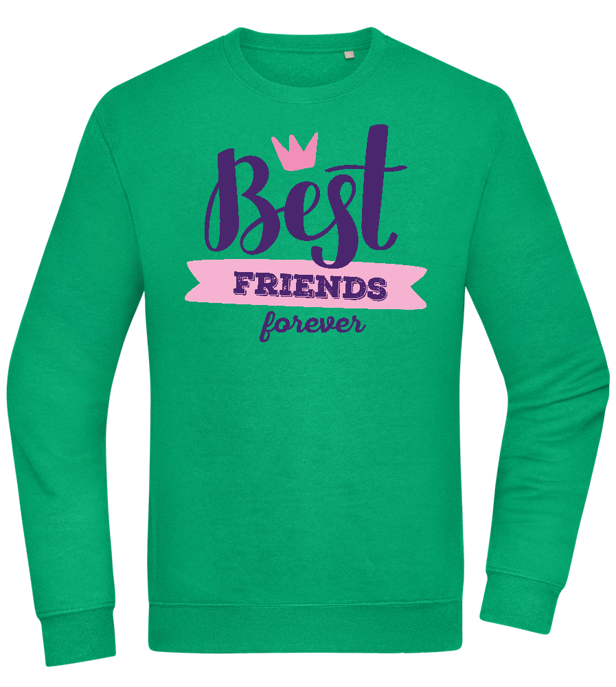 Best Friends Forever 1 Design - Comfort Essential Unisex Sweater_MEADOW GREEN_front