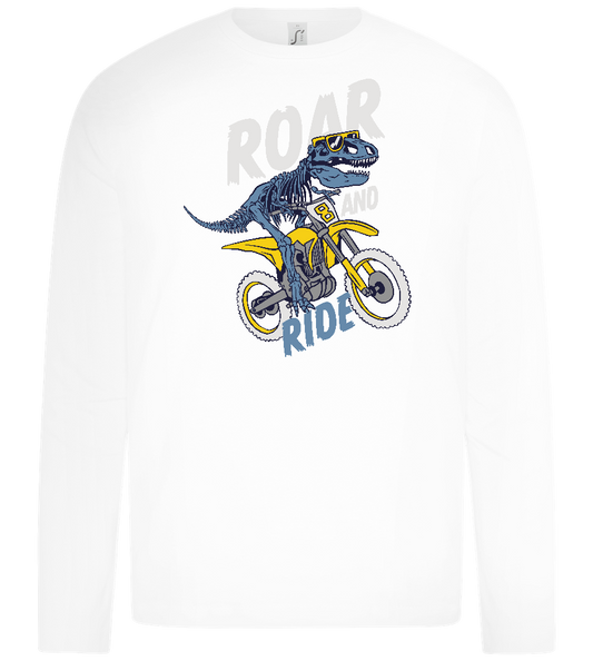 Dino Biker Design - Premium kids long sleeve t-shirt_WHITE_front