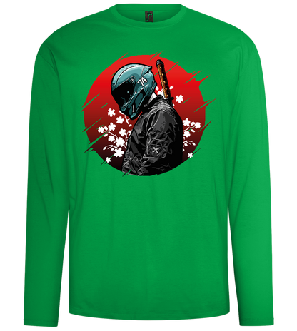 Samurai Bike 2 Design - Comfort men's long sleeve t-shirt_MEADOW GREEN_front