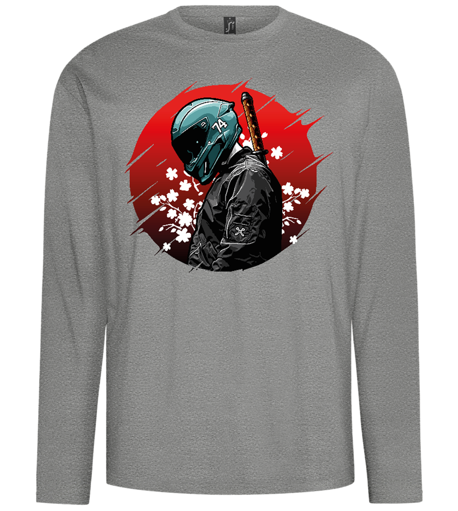 Samurai Bike 2 Design - Comfort men's long sleeve t-shirt_ORION GREY_front