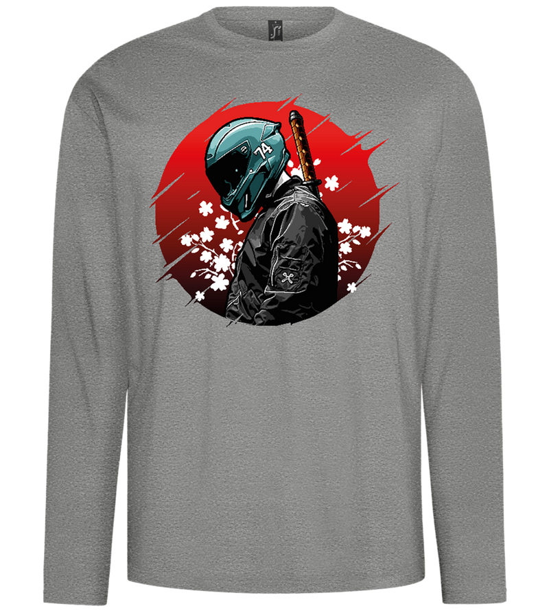 Samurai Bike 2 Design - Comfort men's long sleeve t-shirt_ORION GREY_front