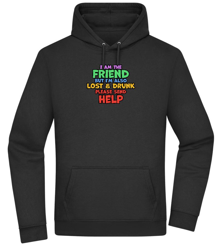 I am the Friend Design - Premium Essential Unisex Hoodie_BLACK_front