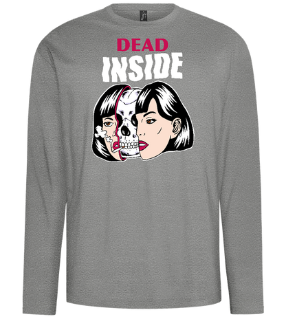 Dead Inside Skull Design - Comfort men's long sleeve t-shirt_ORION GREY_front