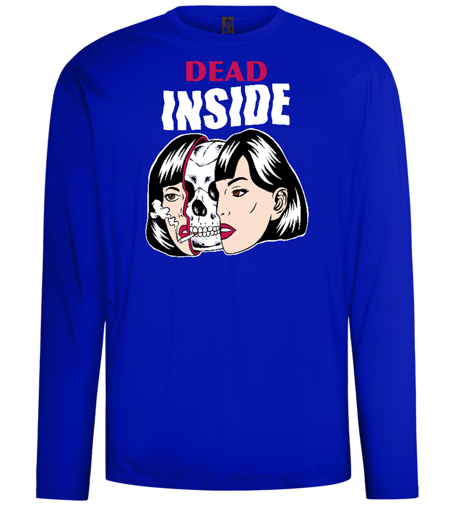 Dead Inside Skull Design - Comfort men's long sleeve t-shirt_OVERSEAS_front