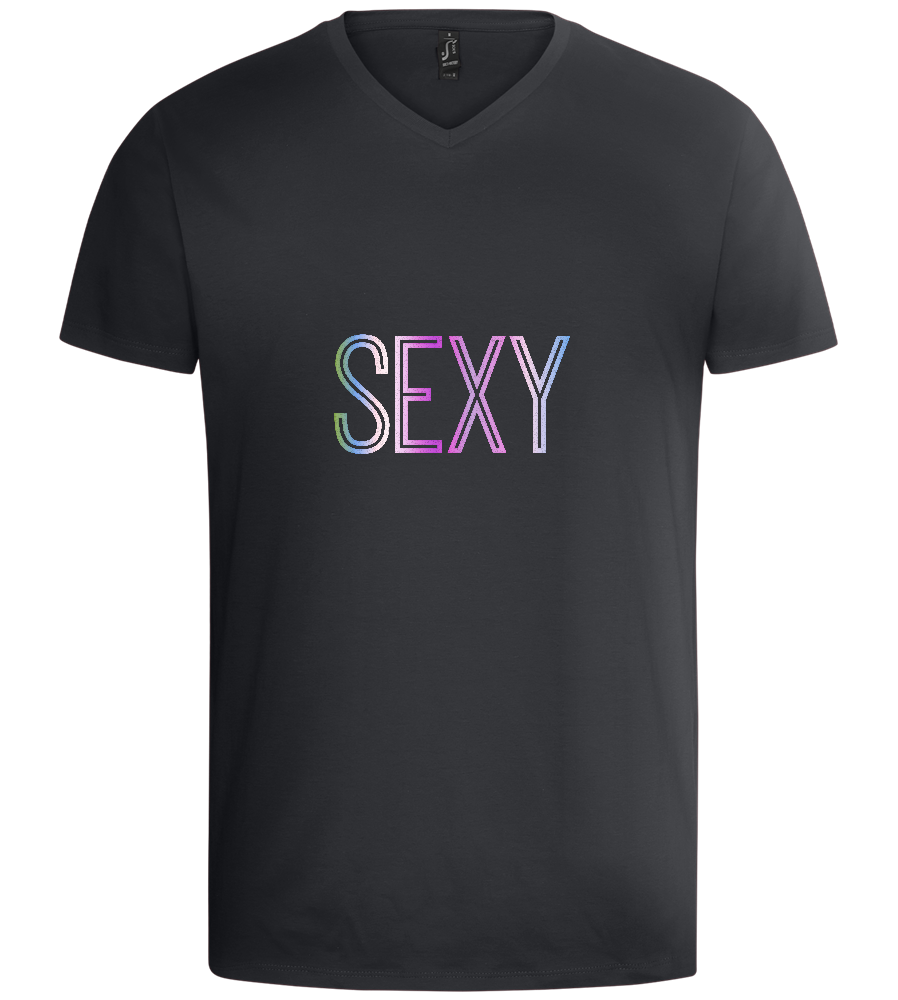 Sexy Design - Basic men's v-neck t-shirt_DARK GRAY_front