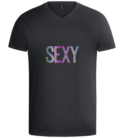 Sexy Design - Basic men's v-neck t-shirt_DARK GRAY_front