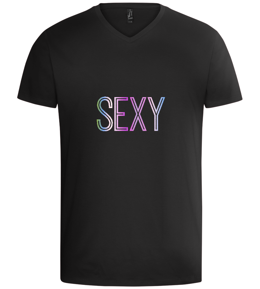 Sexy Design - Basic men's v-neck t-shirt_DEEP BLACK_front