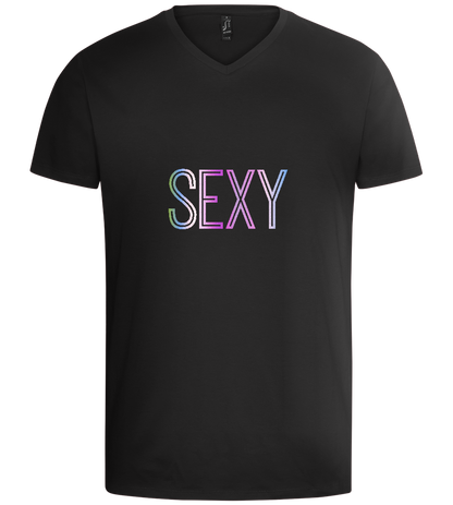 Sexy Design - Basic men's v-neck t-shirt_DEEP BLACK_front