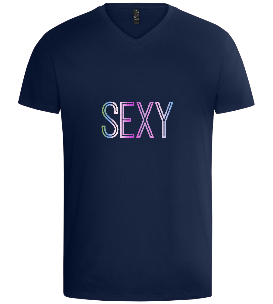 Sexy Design - Basic men's v-neck t-shirt_MARINE_front