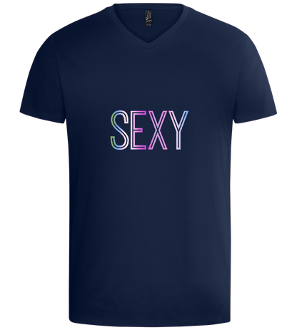 Sexy Design - Basic men's v-neck t-shirt_MARINE_front