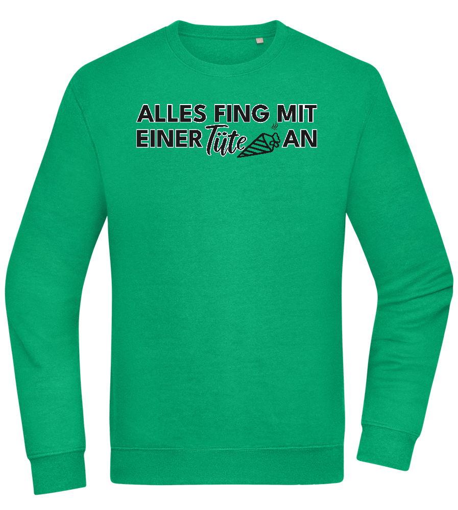 Alles Fing Mit Einer Tüte An Design - Comfort Essential Unisex Sweater_MEADOW GREEN_front