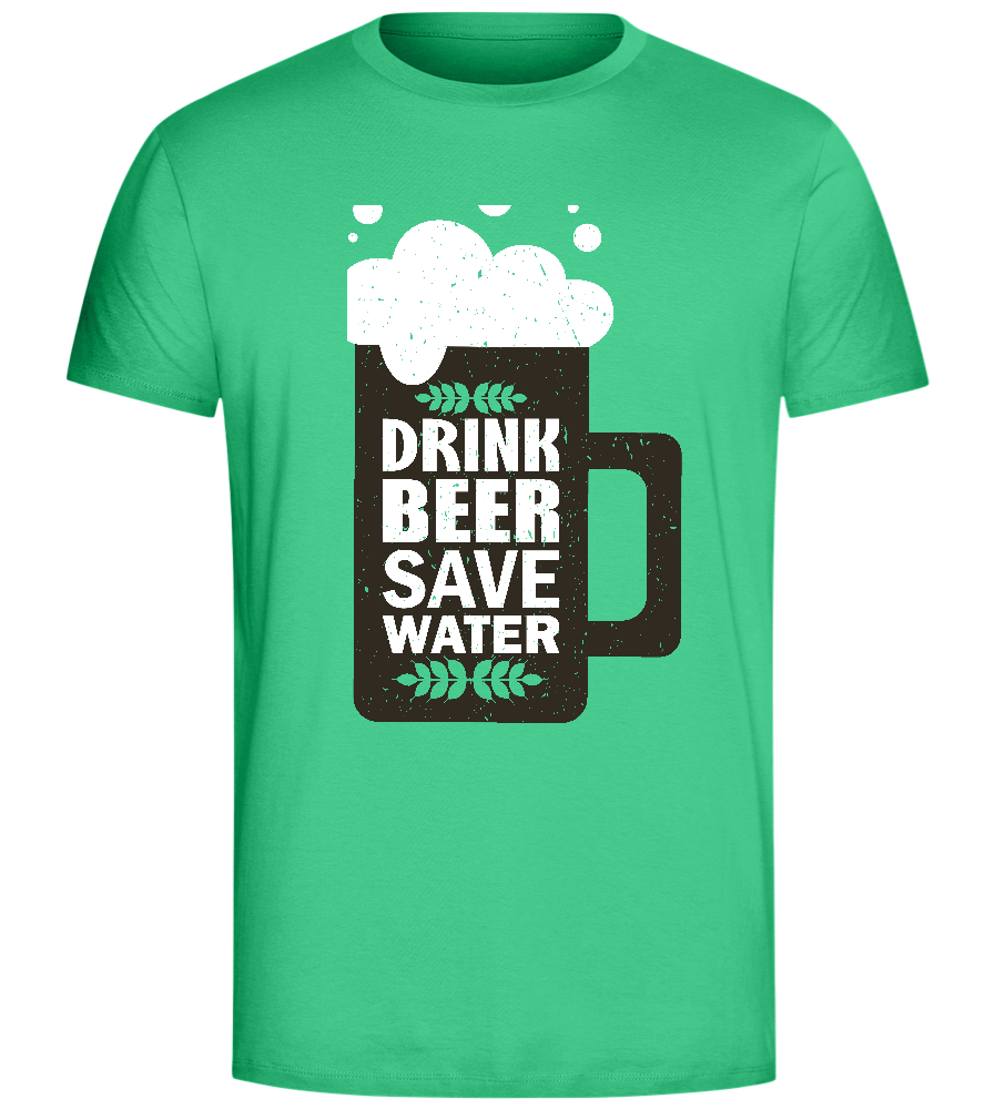 Drink Beer Save Water Beer Mug Design - Comfort Unisex T-Shirt_SPRING GREEN_front