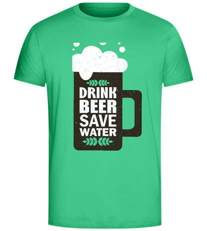 Drink Beer Save Water Beer Mug Design - Comfort Unisex T-Shirt_SPRING GREEN_front