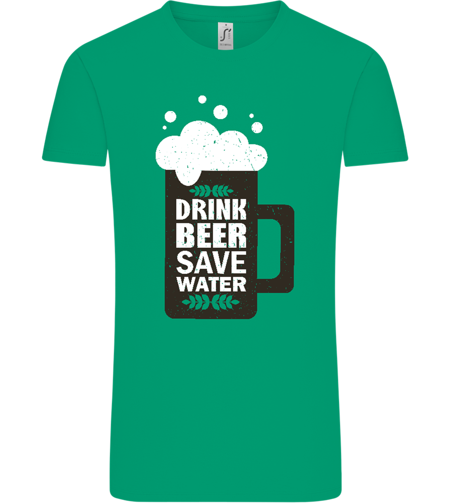 Drink Beer Save Water Beer Mug Design - Comfort Unisex T-Shirt_SPRING GREEN_front