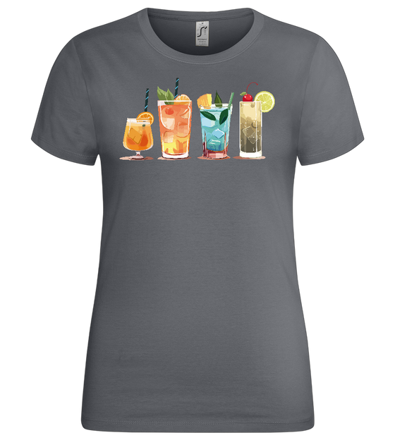 Tropical Cocktails Design - Premium women's t-shirt_MOUSE GREY_front