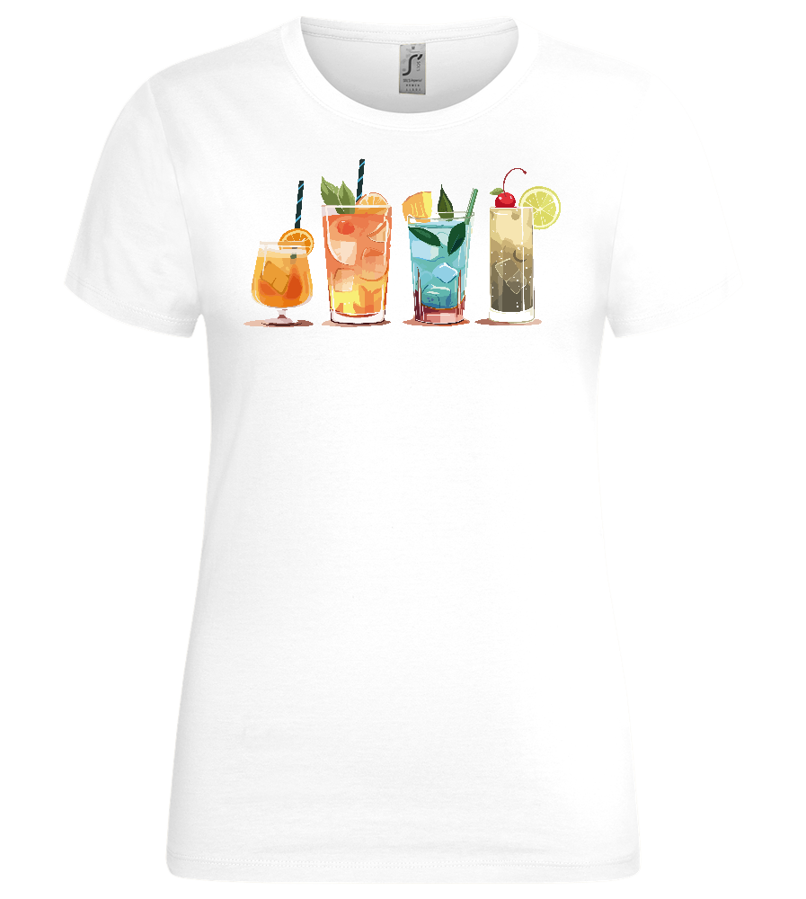 Tropical Cocktails Design - Premium women's t-shirt_WHITE_front