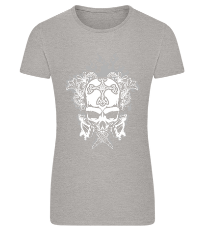 Skull With Flames Design - Comfort women's fitted t-shirt_ORION GREY_front