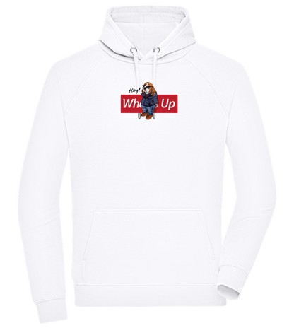 What's Up Dog Design - Comfort unisex hoodie_WHITE_front