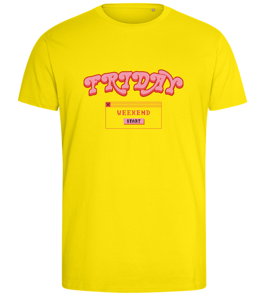 Friday Weekend Design - Comfort men's fitted t-shirt_YELLOW_front