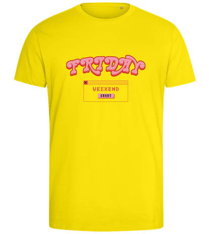 Friday Weekend Design - Comfort men's fitted t-shirt_YELLOW_front