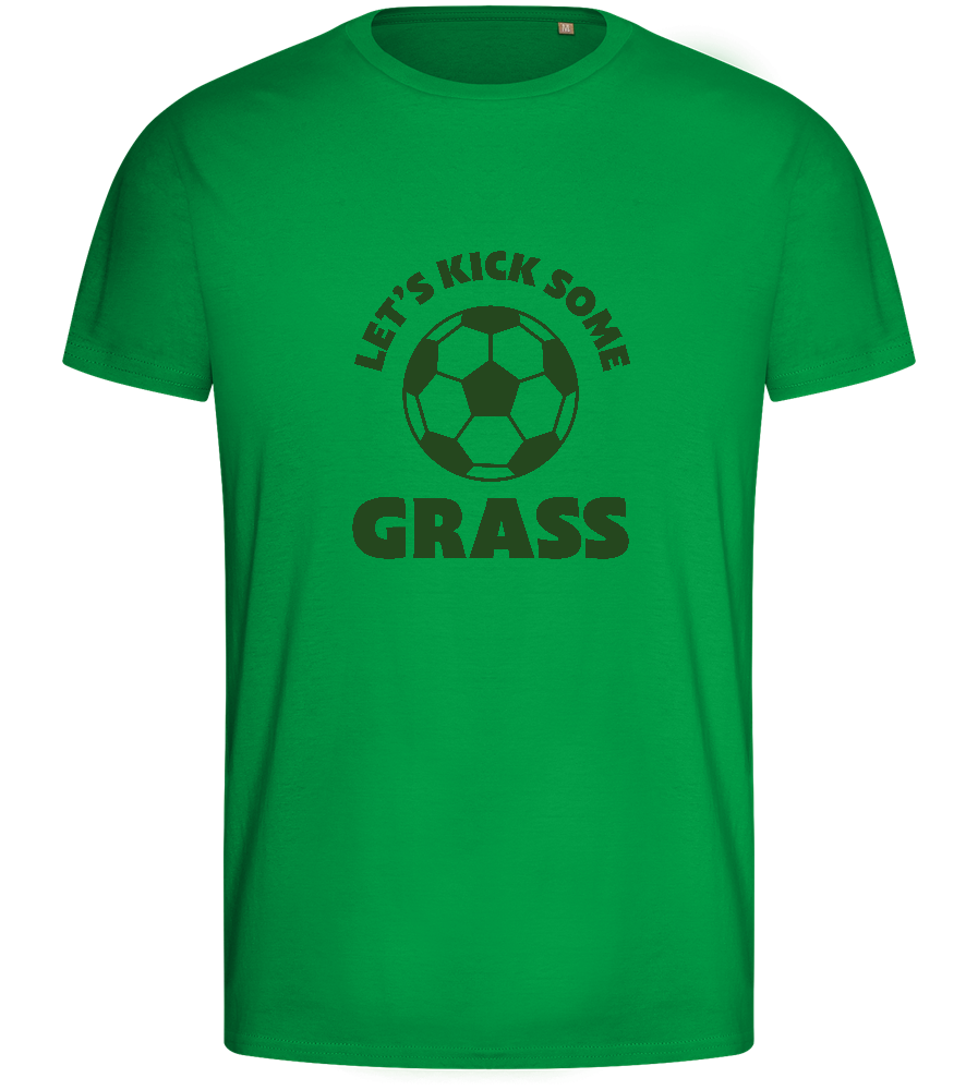 Let's Kick Some Grass Design - Basic men's fitted t-shirt_MEADOW GREEN_front