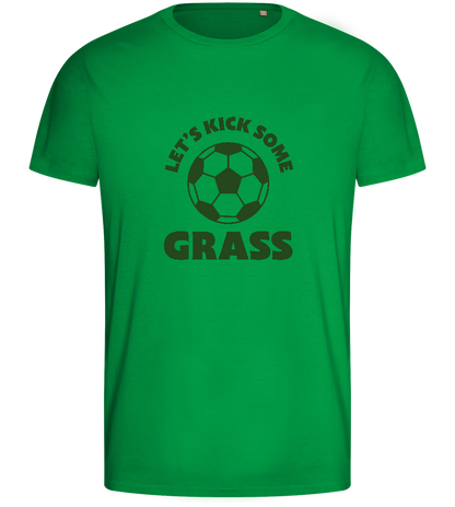 Let's Kick Some Grass Design - Basic men's fitted t-shirt_MEADOW GREEN_front