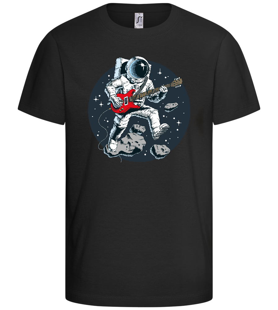 Astro Guitarist Design - Comfort kids fitted t-shirt_DEEP BLACK_front