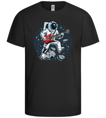 Astro Guitarist Design - Comfort kids fitted t-shirt_DEEP BLACK_front