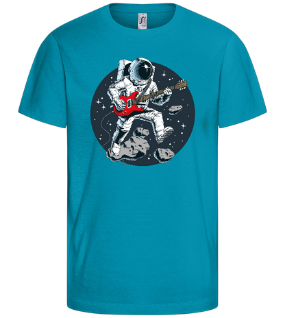 Astro Guitarist Design - Comfort kids fitted t-shirt_TURQUOISE_front