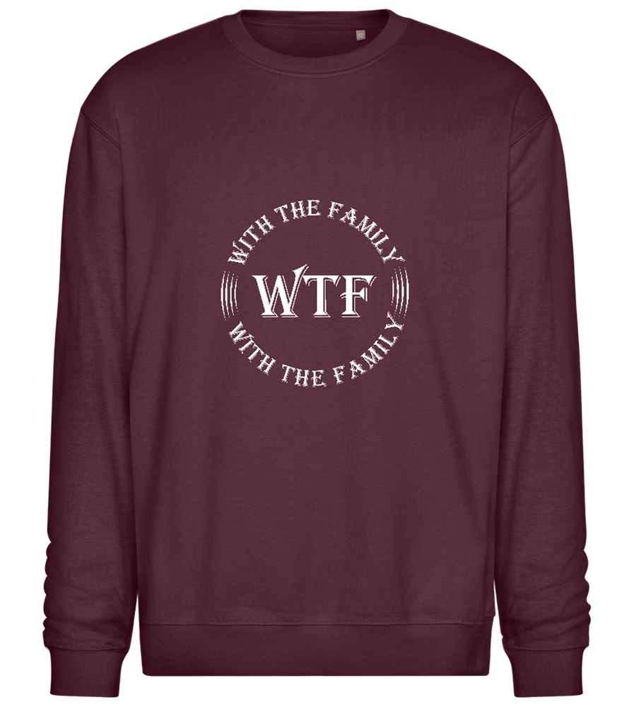 With The Family Design - Comfort Essential Unisex Sweater_BORDEAUX_front