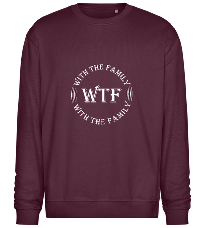 With The Family Design - Comfort Essential Unisex Sweater_BORDEAUX_front