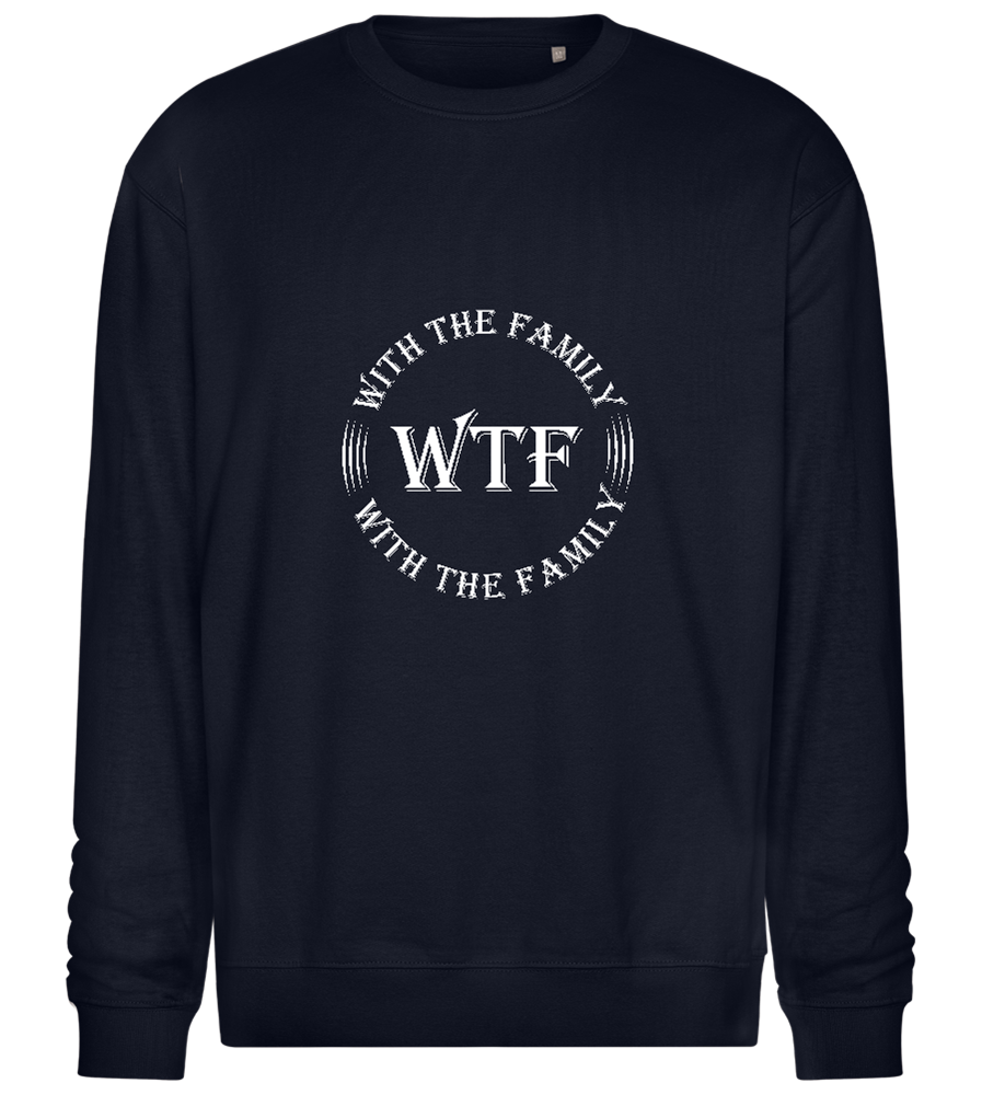 With The Family Design - Comfort Essential Unisex Sweater_FRENCH NAVY_front