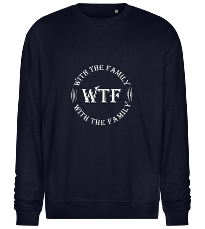 With The Family Design - Comfort Essential Unisex Sweater_FRENCH NAVY_front