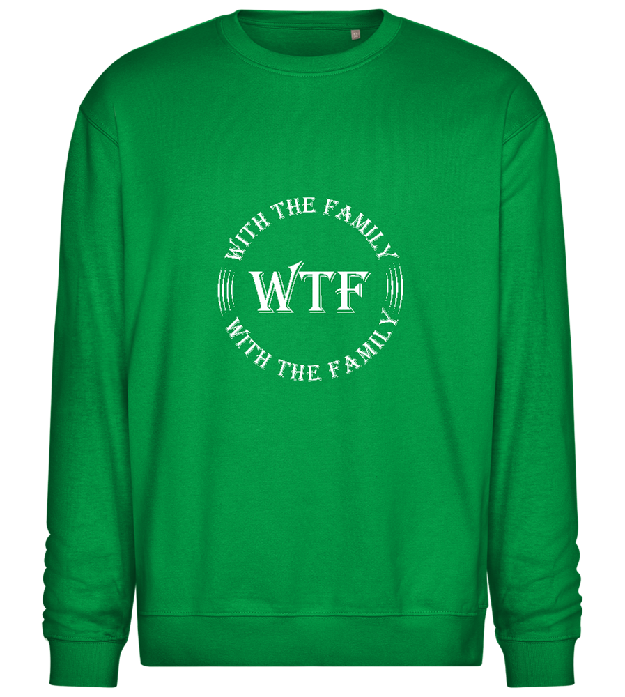 With The Family Design - Comfort Essential Unisex Sweater_MEADOW GREEN_front