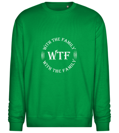 With The Family Design - Comfort Essential Unisex Sweater_MEADOW GREEN_front