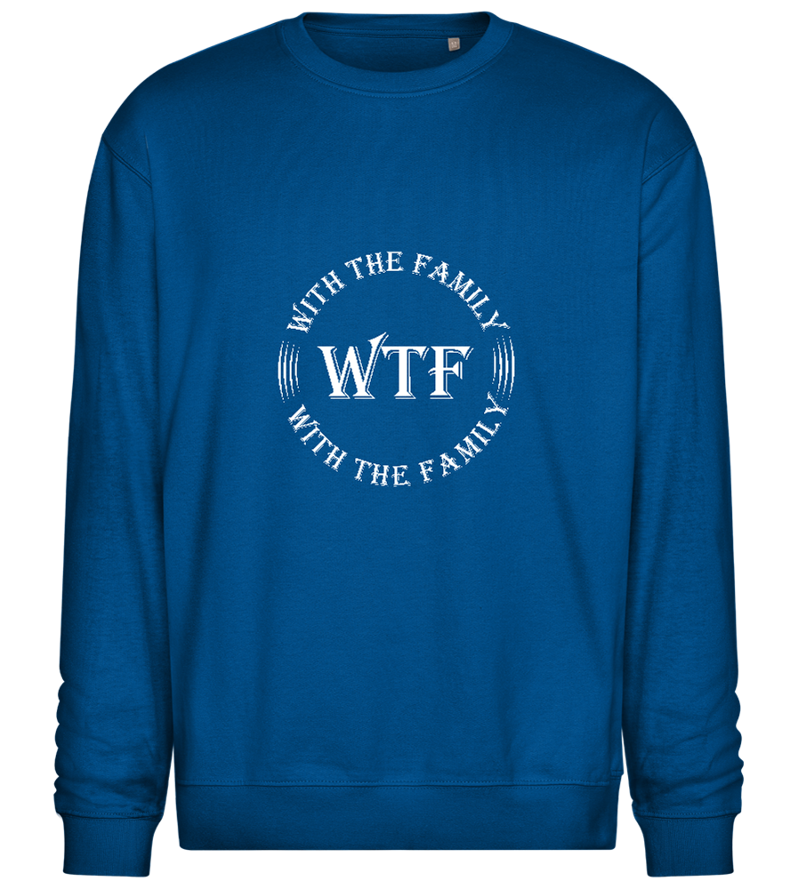 With The Family Design - Comfort Essential Unisex Sweater_ROYAL_front