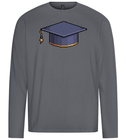 Pixelated Hat Design - Premium men's long sleeve t-shirt_MOUSE GREY_front