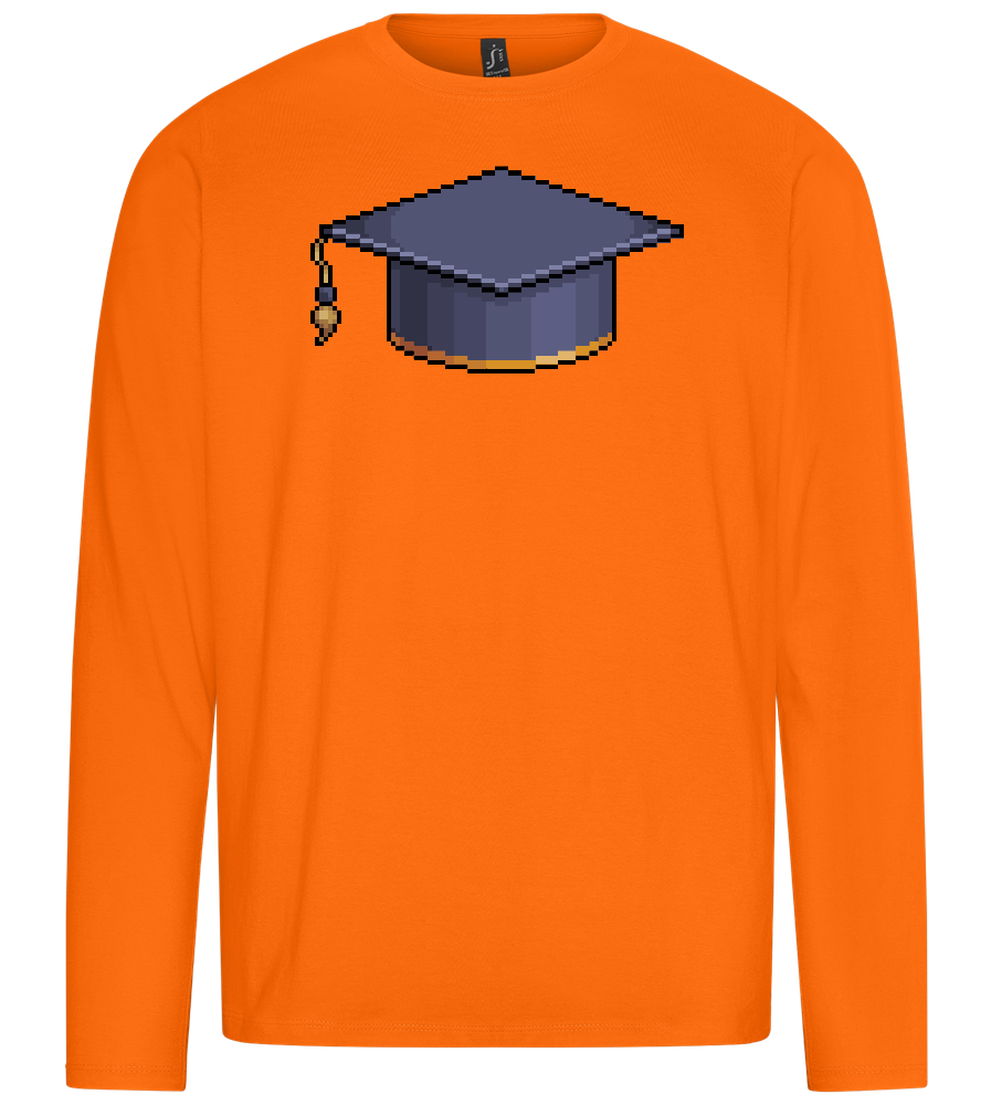 Pixelated Hat Design - Premium men's long sleeve t-shirt_ORANGE_front