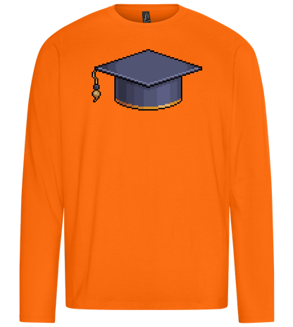 Pixelated Hat Design - Premium men's long sleeve t-shirt_ORANGE_front