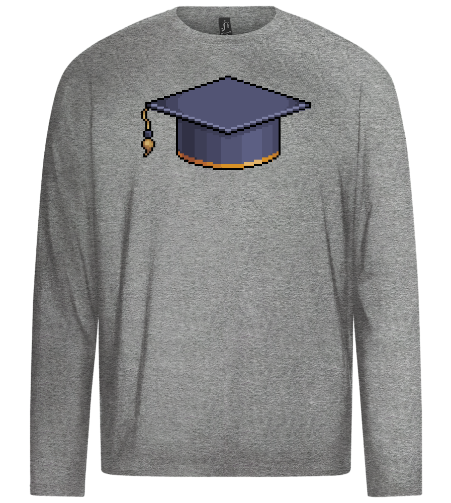 Pixelated Hat Design - Premium men's long sleeve t-shirt_ORION GREY_front