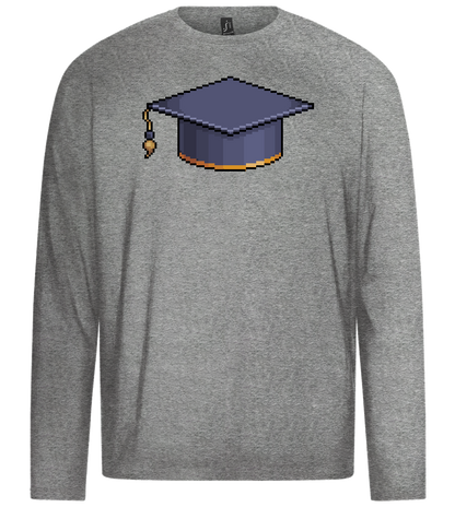 Pixelated Hat Design - Premium men's long sleeve t-shirt_ORION GREY_front