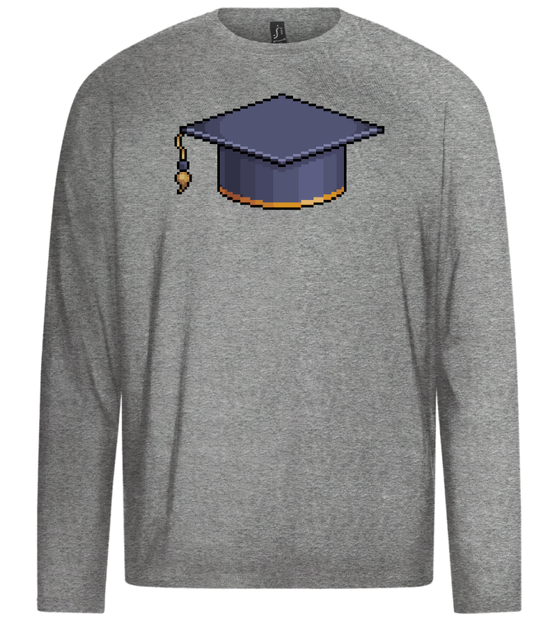 Pixelated Hat Design - Premium men's long sleeve t-shirt_ORION GREY_front