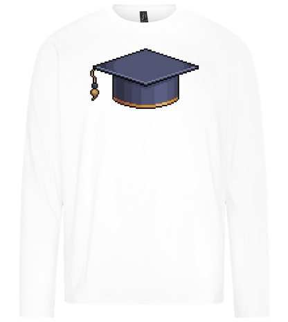 Pixelated Hat Design - Premium men's long sleeve t-shirt_WHITE_front