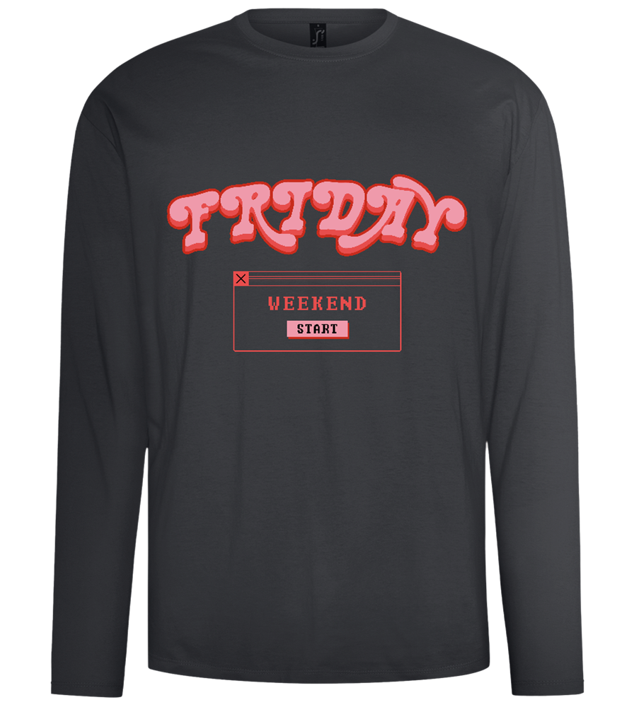 Friday Weekend Design - Comfort men's long sleeve t-shirt_DARK GRAY_front