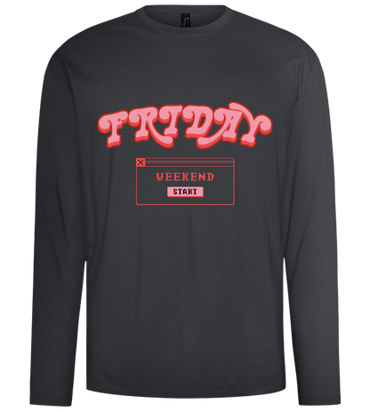 Friday Weekend Design - Comfort men's long sleeve t-shirt_DARK GRAY_front