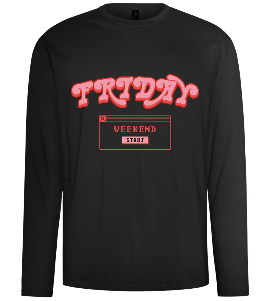 Friday Weekend Design - Comfort men's long sleeve t-shirt_DEEP BLACK_front