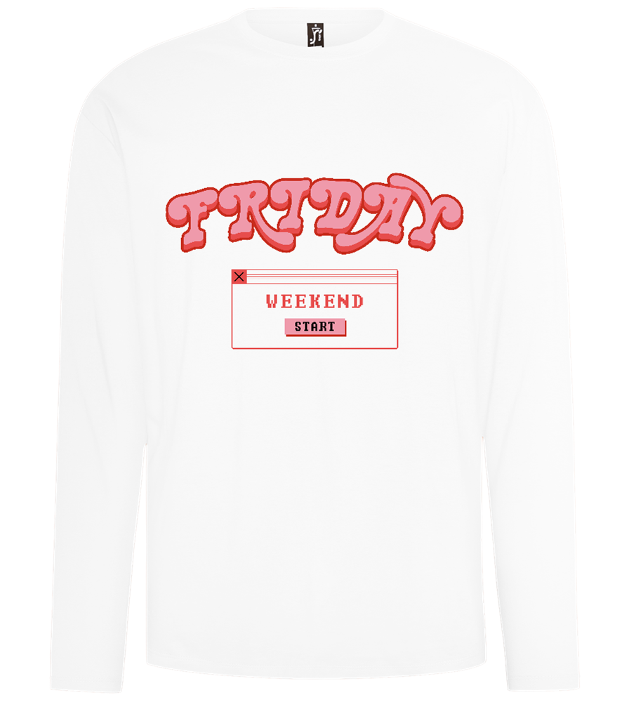 Friday Weekend Design - Comfort men's long sleeve t-shirt_WHITE_front